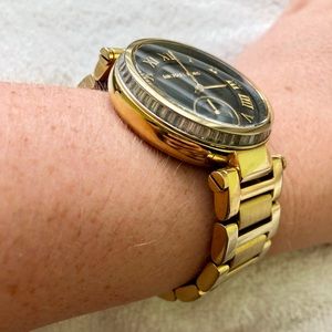 Michael Kors Accessories - MICHAEL KORS black and gold watch w/ crystal Michael Kors Accessories - MICHAEL KORS black and gold watch w/ crystal